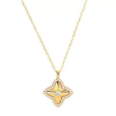 Sterling Silver Fluted Clover Pendant by Kylie Harper