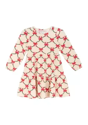 Bow Print Tiered Dress by Rare Editions