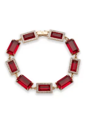 Lauren Ralph Lauren Pav Baguette Flex Bracelet, 7 In