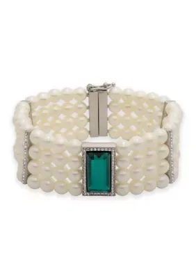 Lauren Ralph Lauren Emerald Pearl Flex Bracelet, 7 In by Ralph Lauren
