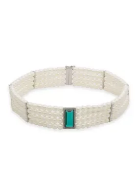 Lauren Ralph Lauren Emerald Pearl Choker Necklace, 15 In by Ralph Lauren