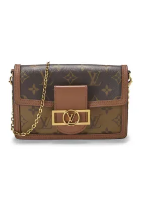 Louis Vuitton Monogram Reversed Dauphine Chain Wallet by What Goes Around Comes Around