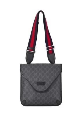 Gucci GG Supreme Monogram Web Medium Messenger Bag by What Goes Around Comes Around