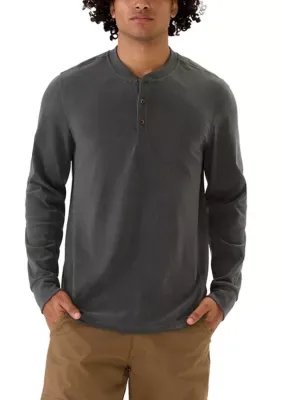 Avalanche Long Sleeve Ribbed Cuff Henley Shirt by Avalanche