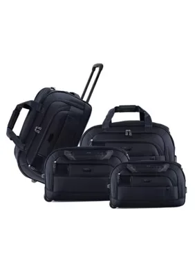 Gavin 4-Piece Lightweight Rolling Duffel Bag Set with Telescopic Handle by IZOD
