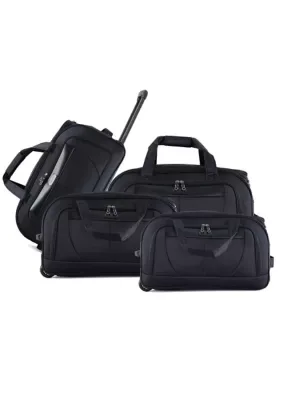 Carol 4-Piece Lightweight Rolling Duffel Bag Set with Telescopic Handle by IZOD