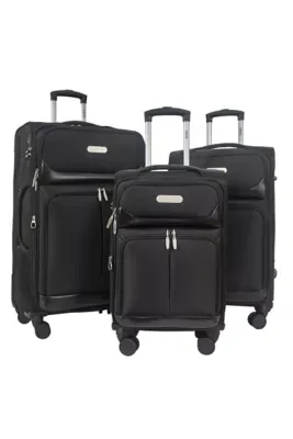 Ocean 3-Piece Softside Spinner Expandable Luggage Set with Built-In Lock (20/24/28 Inch) by IZOD