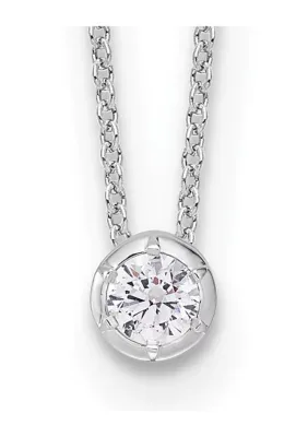 Lab Created 1/4 ct. t.w. Lab Grown Diamond VS+ F+ 18 Inch Solitaire Necklace in 14K White Gold by Belk & Co