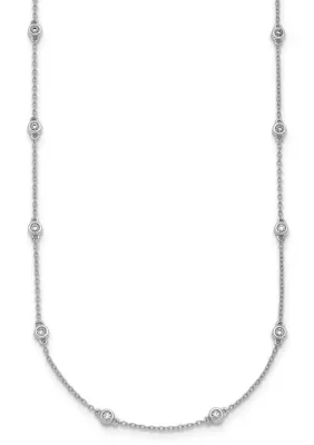 Lab Created 3/8 ct. t.w. Lab Grown Diamond VS+ F+ 16 Station 16 Inch Necklace in 14K White Gold by Belk & Co