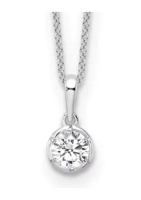 Lab Created 1/2 ct. t.w. Lab Grown Diamond VS+ F+ 18 Inch Solitaire Necklace in 14K White Gold by Belk & Co