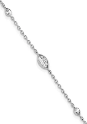 Lab Created 1/2 ct. t.w. Lab Grown Diamond VS+ F+ 6.5 Inch with 1 Inch Extender Bracelet in 14K White Gold by Belk & Co