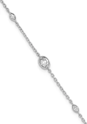 Lab Created 3/8 ct. t.w. Lab Grown Diamond VS+ F+ 6.5 Inch with 1 Inch Extender Bracelet in 14K White Gold by Belk & Co