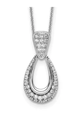 Lab Created 1/2 ct. t.w. Lab Grown Diamond VS+ F+ 18 Inch Teardrop Necklace in 14K White Gold by Belk & Co