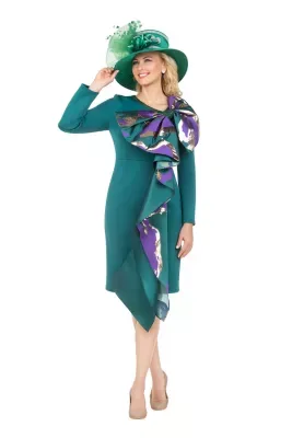 Scuba Sheath Dress with Statement Bow & Sash by Giovanna