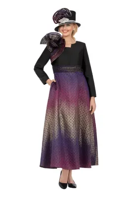 Ombré Metallic Brocade Shoulder Detail Long Dress by Giovanna
