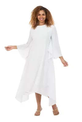 Popcorn-Like Textured Cascade Handkerchief Dress by Giovanna