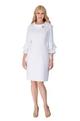 Draped Collar Bell Sleeve Shift Dress