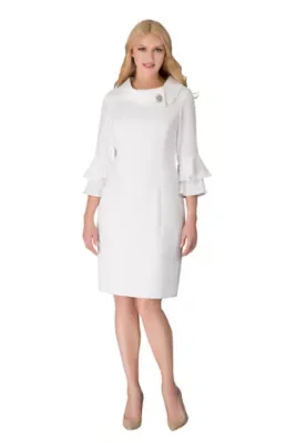 Draped Collar Bell Sleeve Shift Dress