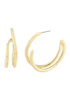 Robert Lee Morris Soho Fluid Bypass Medium Hoop Earrings