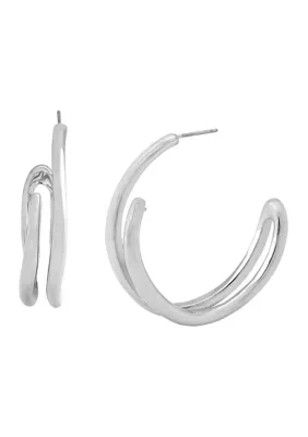 Robert Lee Morris Soho Fluid Bypass Medium Hoop Earrings