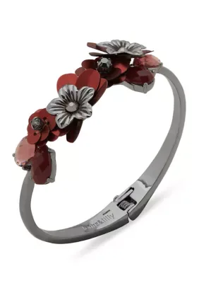 Flower Hinged Cuff Bracelet