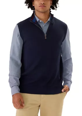 Fine Knit Quarter Zip Vest by Tailorbyrd