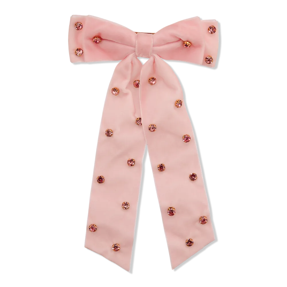 Velvet Bow Barrette with Stones by Conair Accessories
