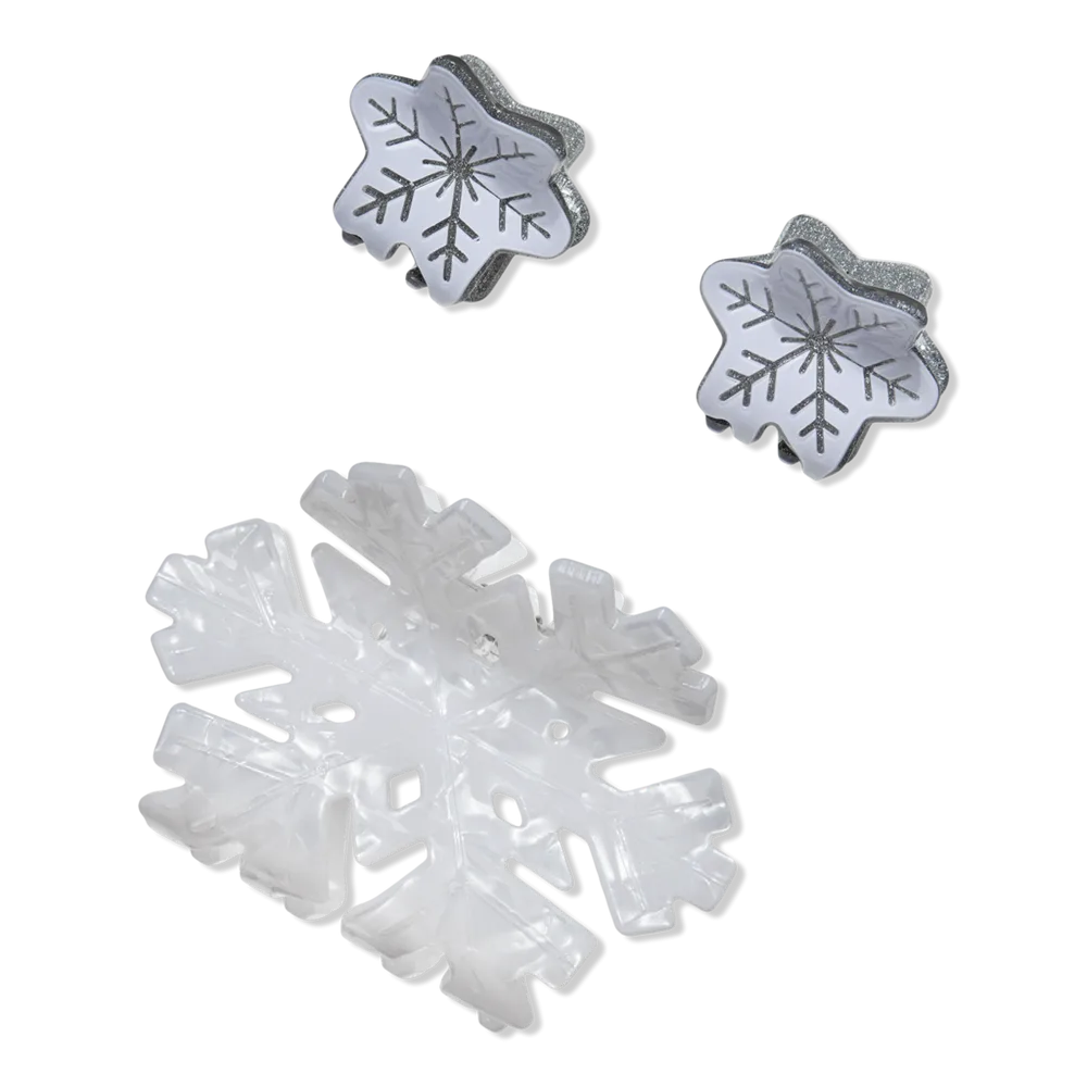 Mixed Snowflake Acrylic Claw Clips by Conair Accessories