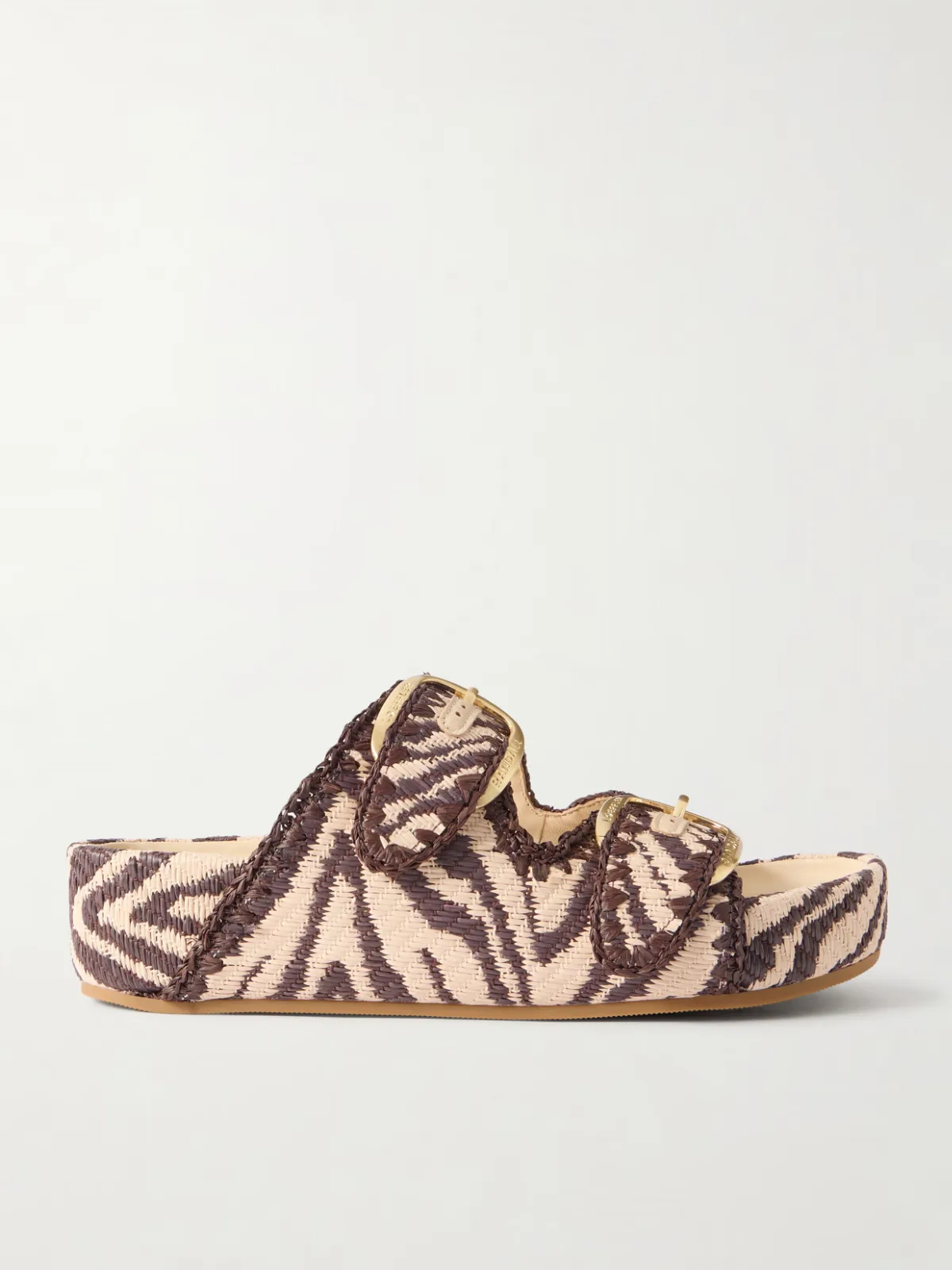 - Nico Striped Raffia Sandals -
