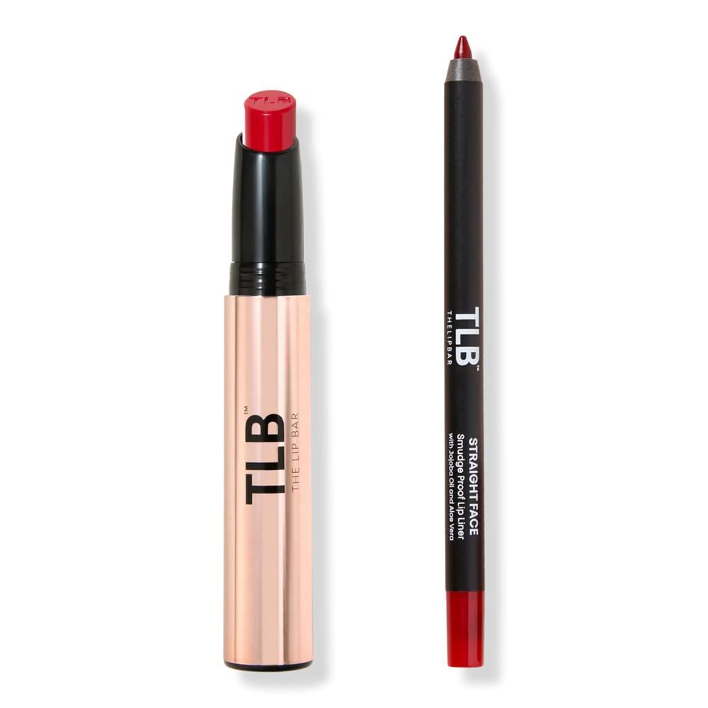 Long Haul Longwear Matte Lipstick & Straight Line Lip Liner Set - Infamous Red Lipstick, Straight Face Lip Liner by The Lip Bar