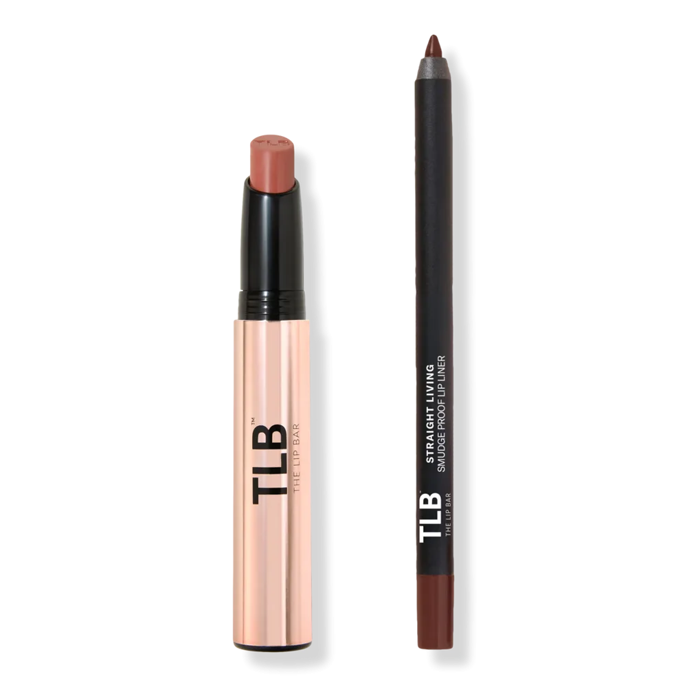 Long Haul Longwear Matte Lipstick & Straight Line Lip Liner Set - Pressure Lipstick, Straight Living Lip Liner by The Lip Bar