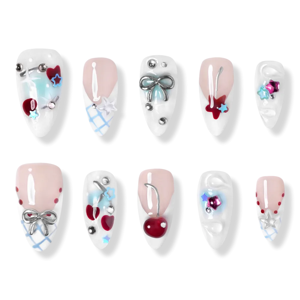 Chicago - Medium Almond Press-On Nails by 3h Nails