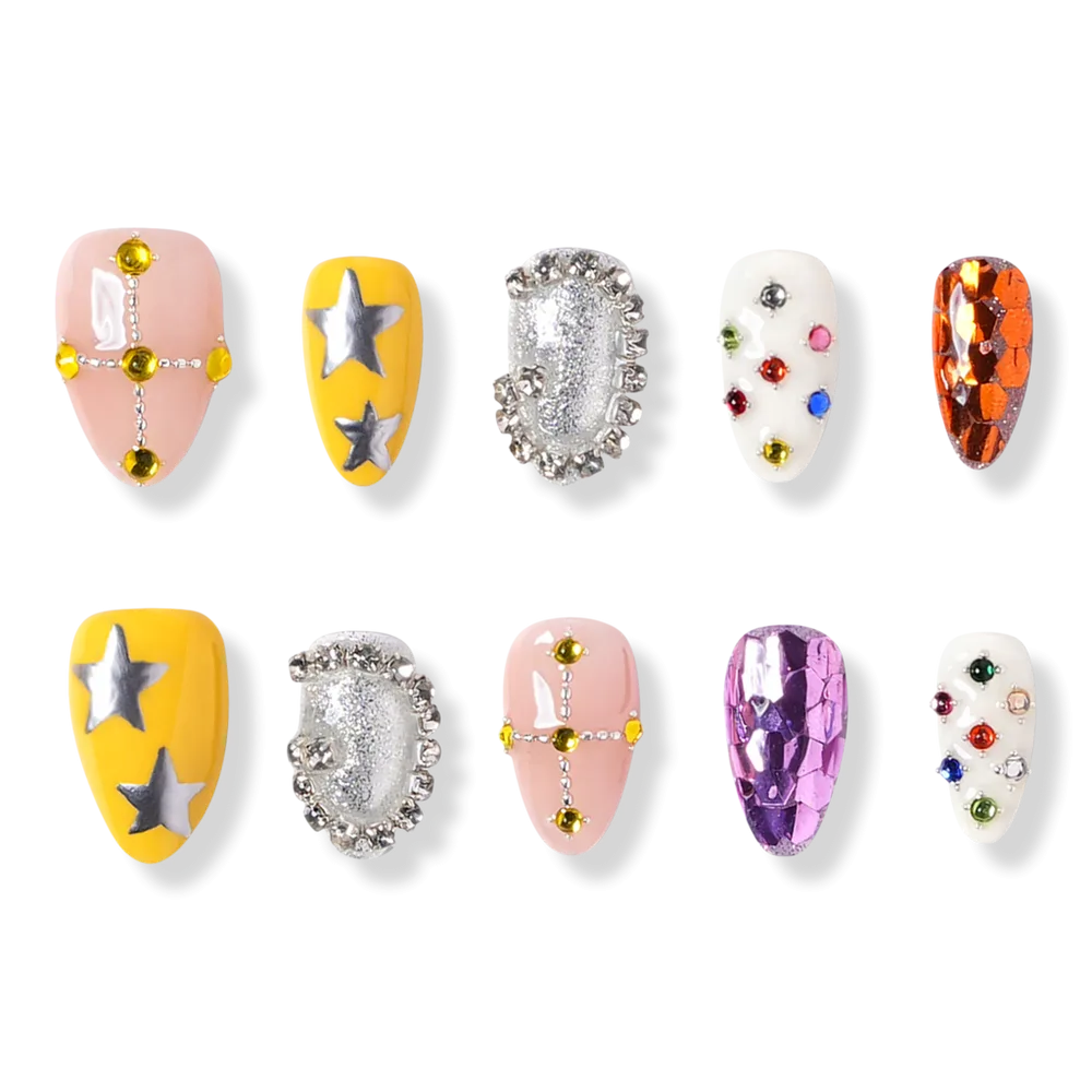New Orleans - Medium Almond Press-On Nails by 3h Nails