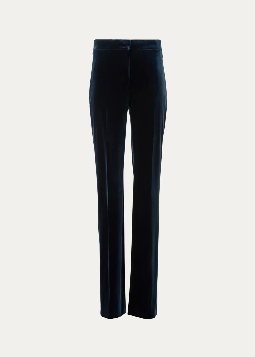 Carl Techno Velvet Stretch Straight-Leg Pants