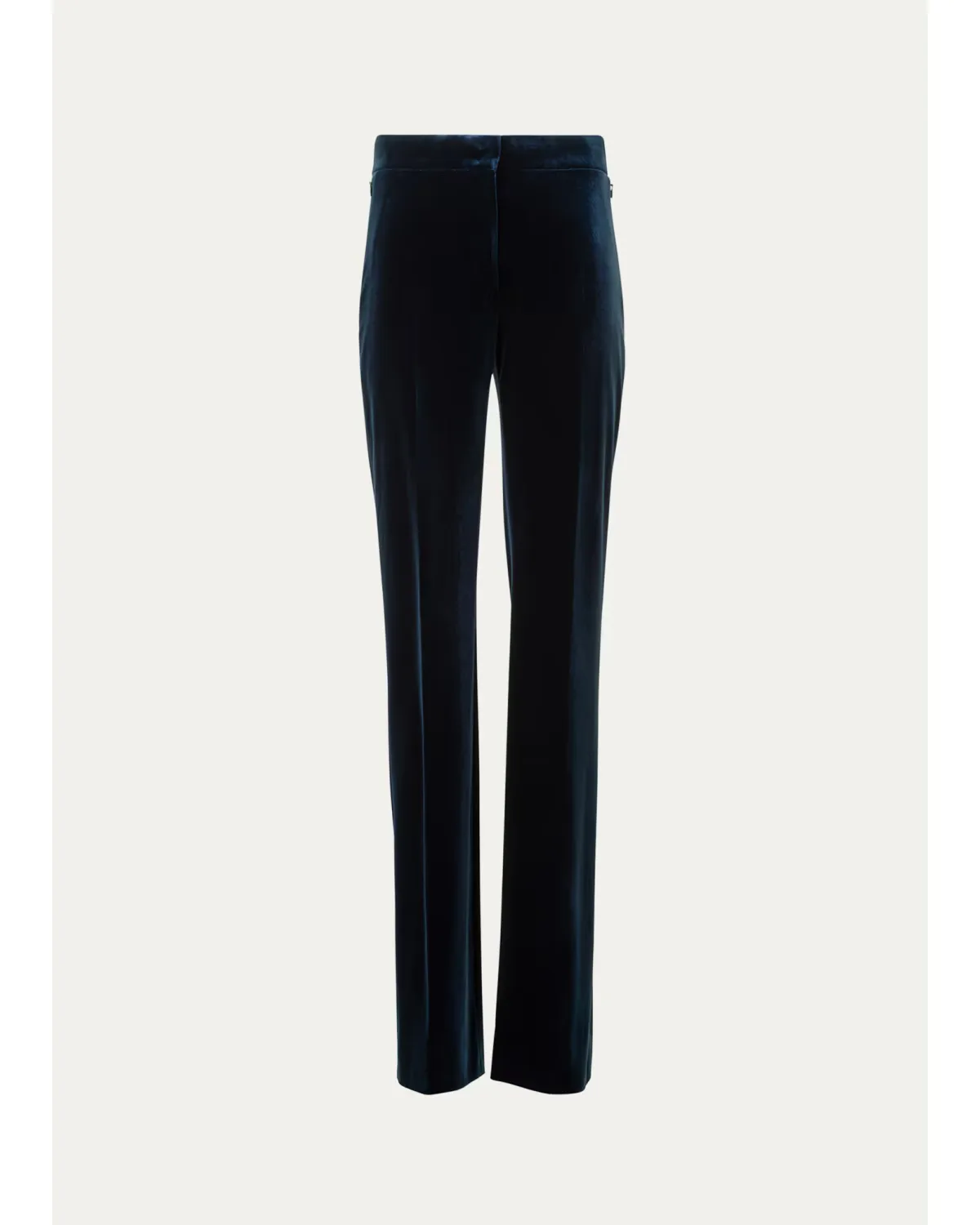 Carl Techno Velvet Stretch Straight-Leg Pants