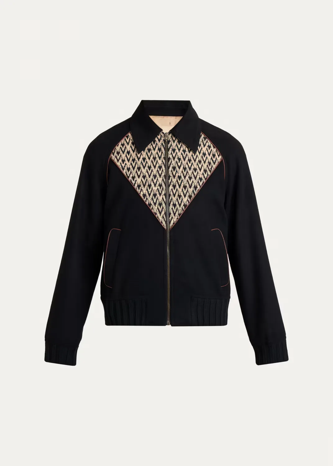 Jacquard Wool-Cashmere Bomber Jacket