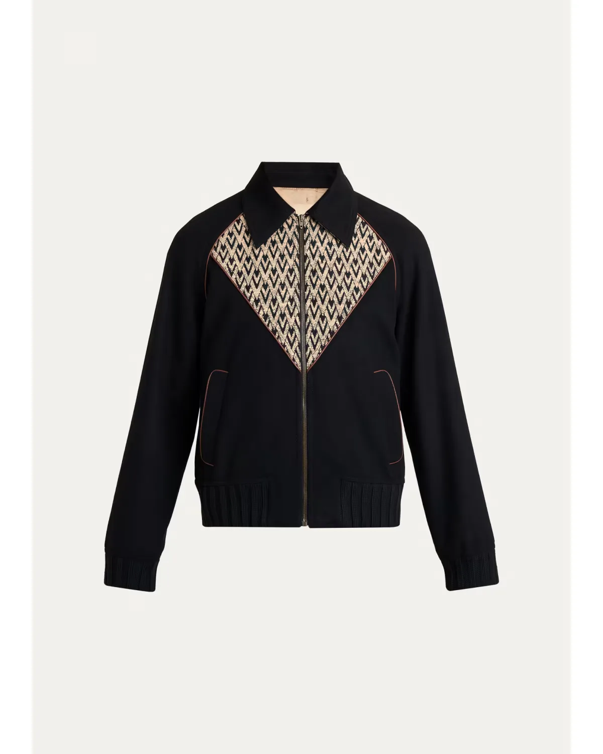 Jacquard Wool-Cashmere Bomber Jacket by Valentino Garavani
