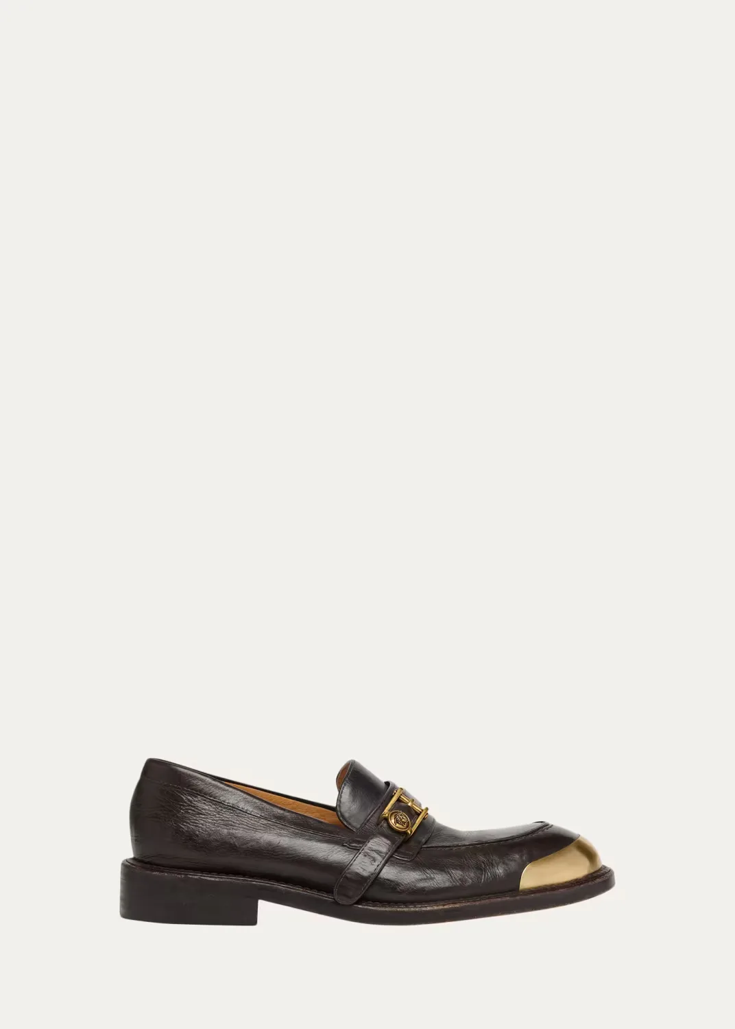 Medusa Buckle Calf Leather Loafers by Versace