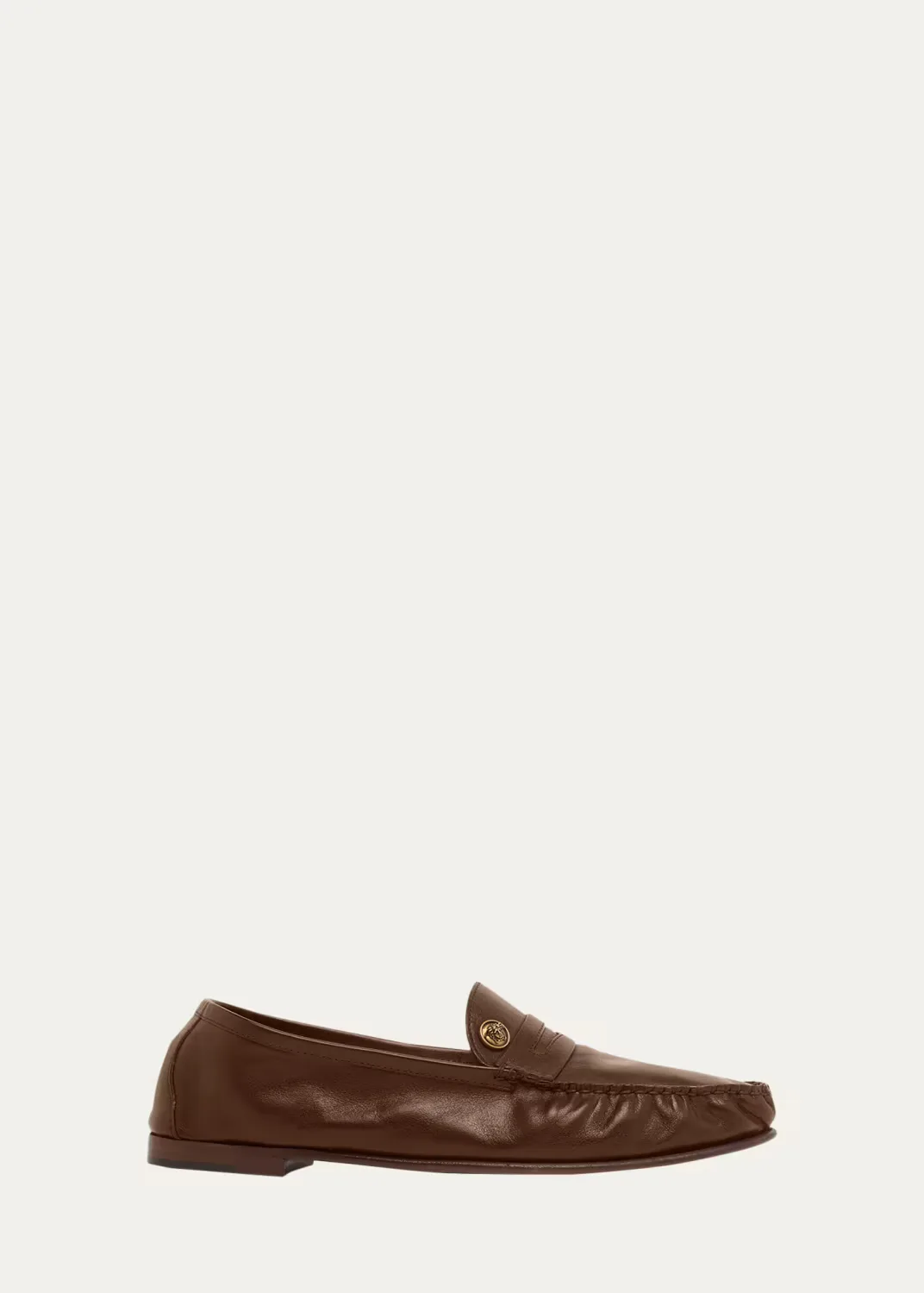 Medusa Leather Moc-Toe Loafers by Versace