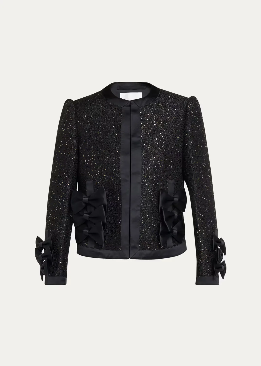 Satin Bow Sequined Jacket