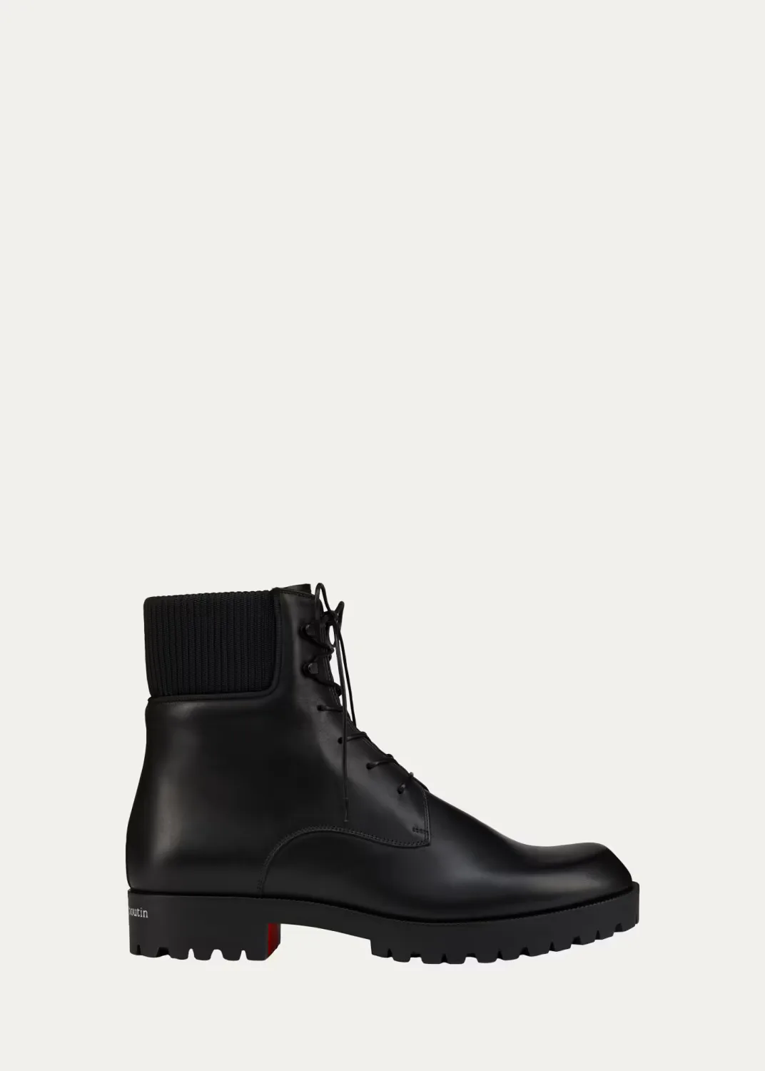 Trapman Leather Lug-Sole Lace-Up Boots by Christian Louboutin