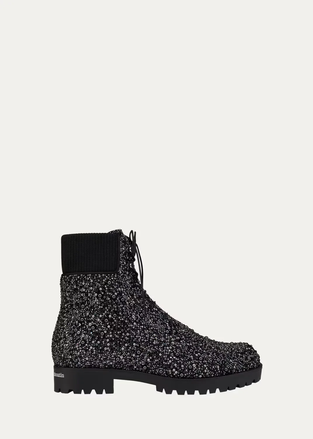 Trapman TCT 2 Crystal-Embellished Lace-Up Boots by Christian Louboutin