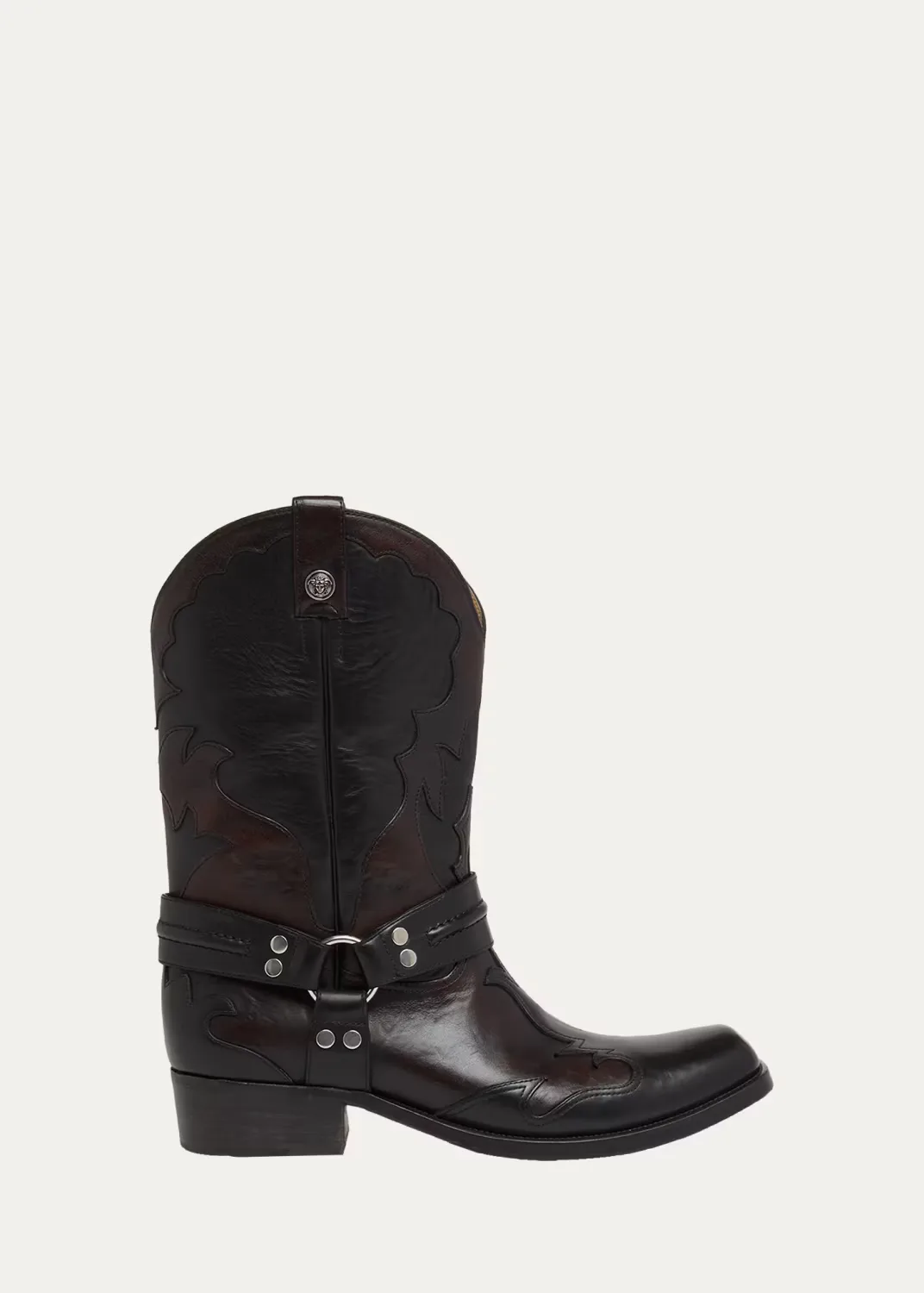 Nubuck Leather Western Boots by Versace