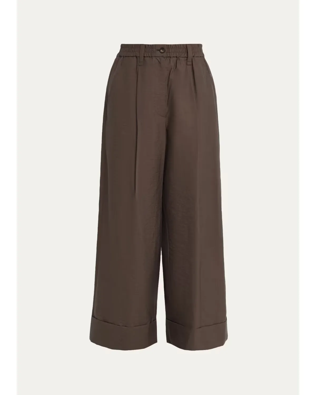Elastic-Waist Wide-Leg Ankle Pants by Brunello Cucinelli