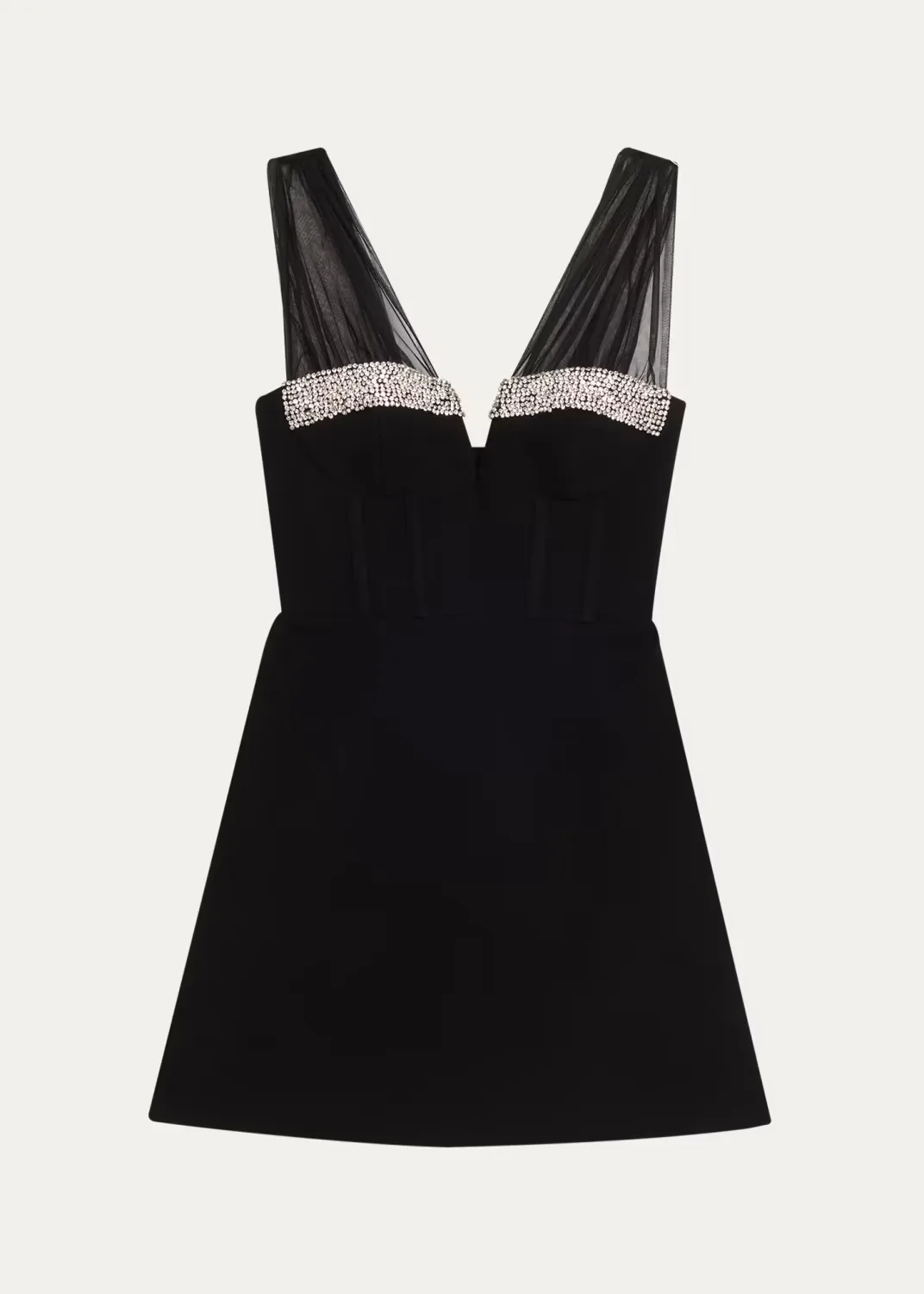Astros Crystal-Trim Crepe Mini Dress by Rebecca Vallance