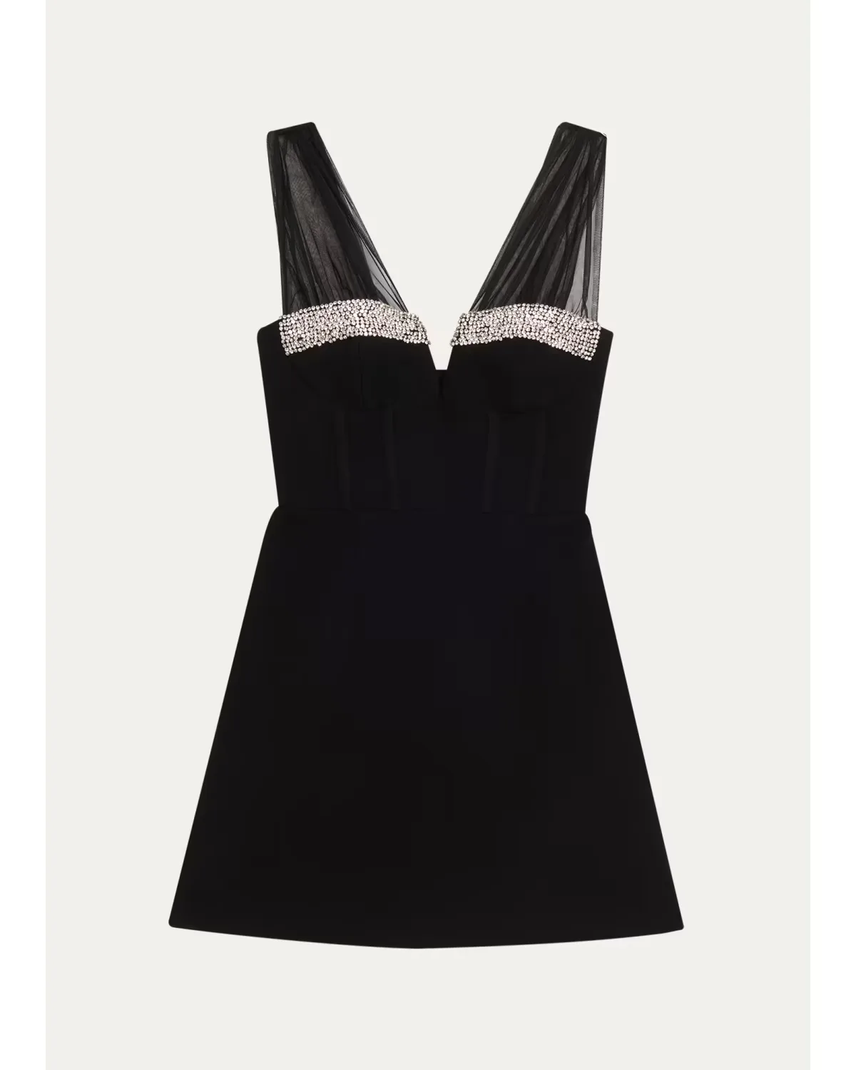 Astros Crystal-Trim Crepe Mini Dress by Rebecca Vallance