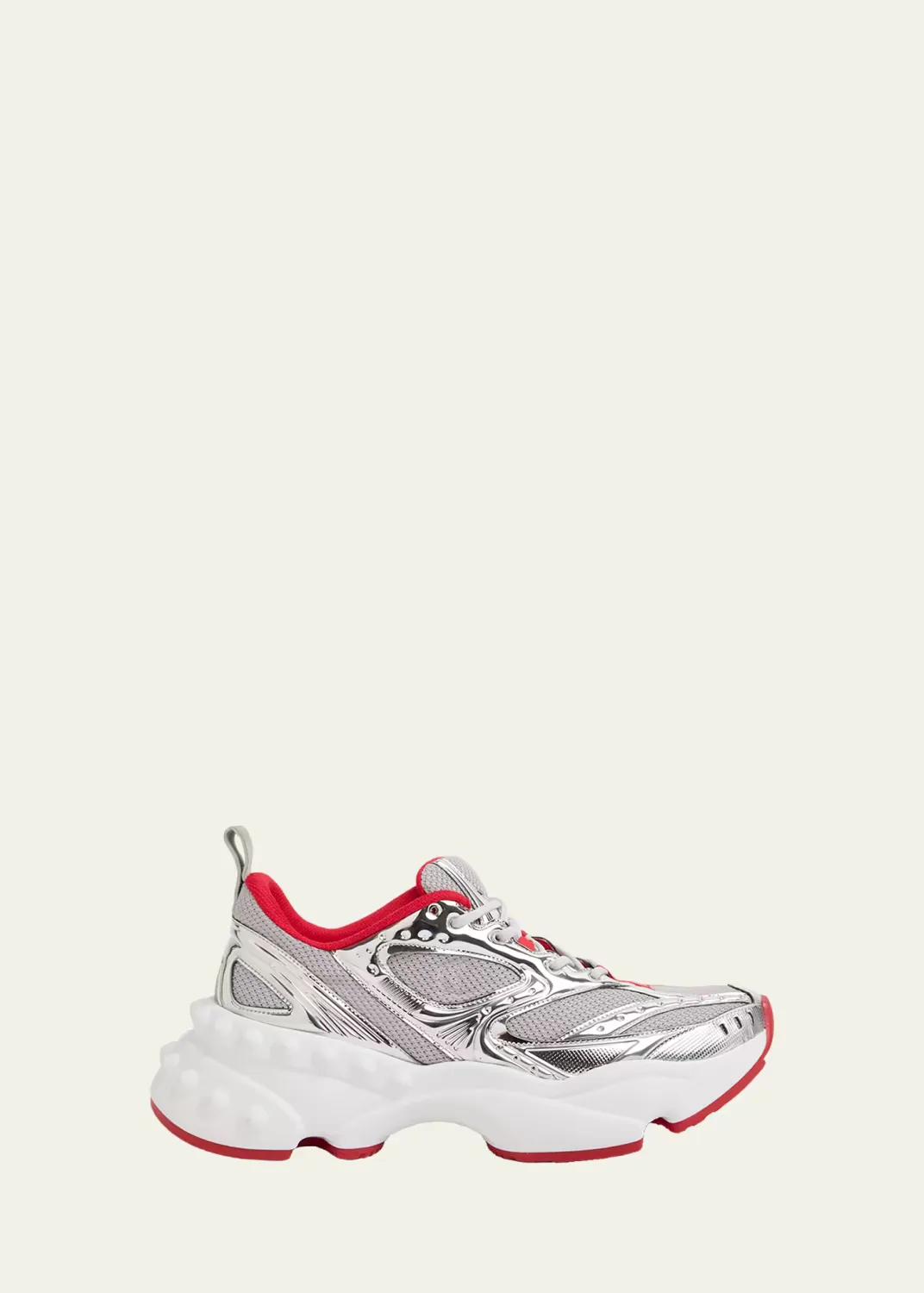 So Flo Mesh & Metallic Leather Runner Sneakers by Christian Louboutin