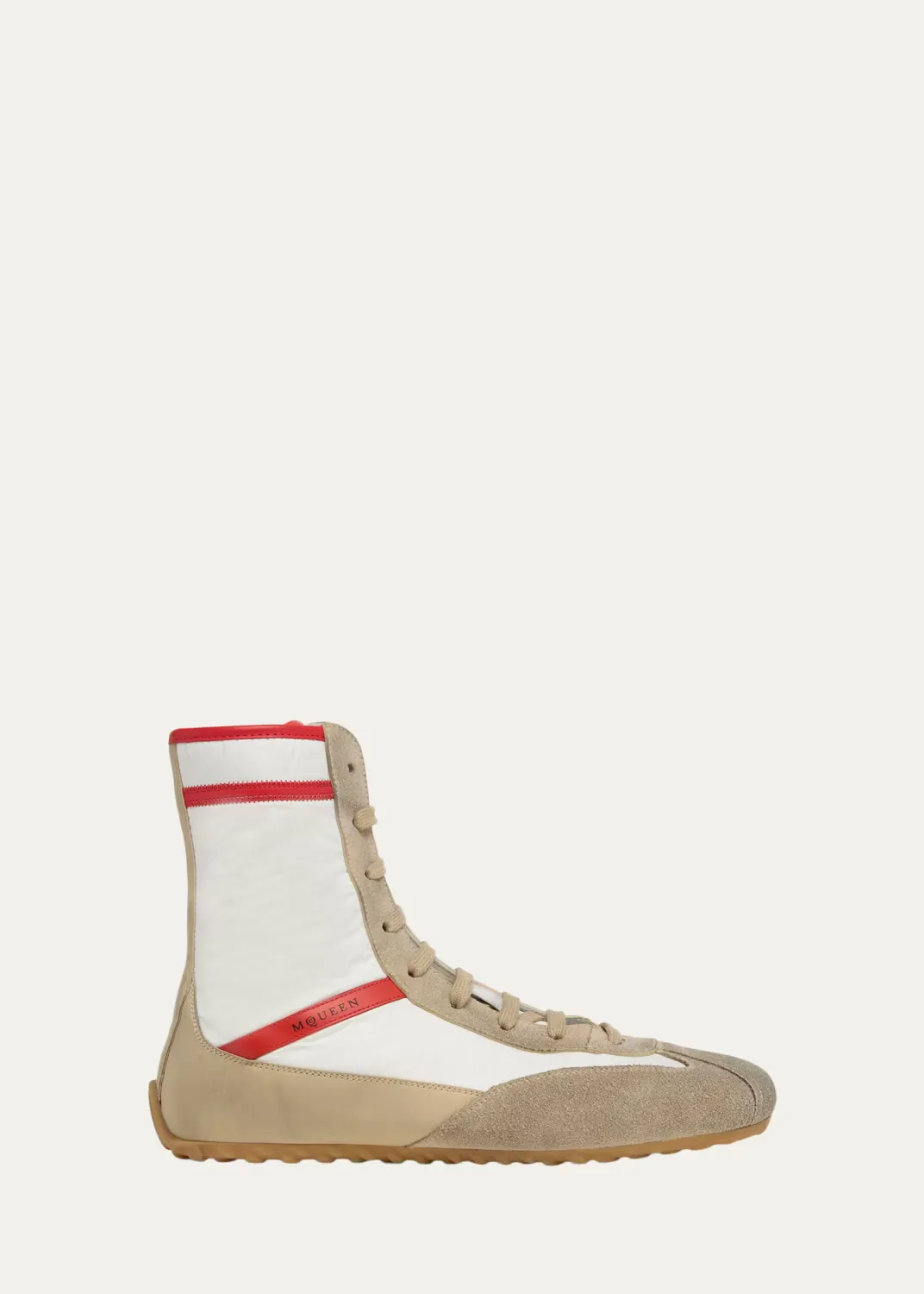 Boxe Mixed Media High-Top Sneakers by McQueen