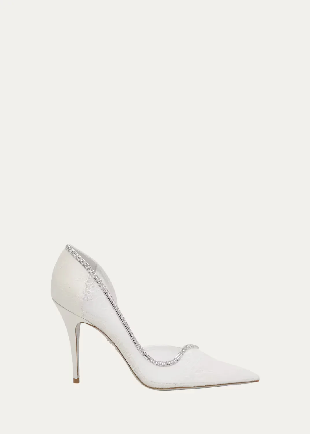 100mm Embellished Floral Lace D'orsay Pumps by Rene Caovilla