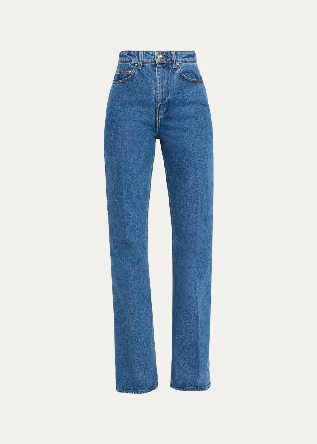 Spur High-Rise Straight Jeans by Ossou